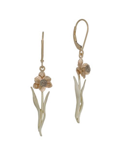 Tenby Daffodil Earrings, 14 kt. Gold