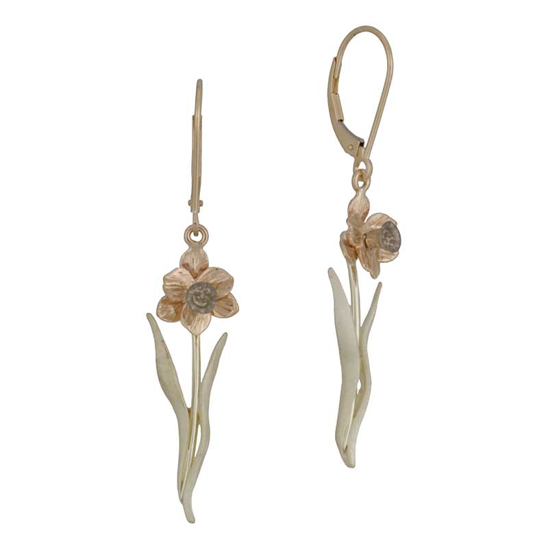 Tenby Daffodil Earrings, 14 kt. Gold