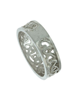 Celtic Wedding Band, Sterling Silver