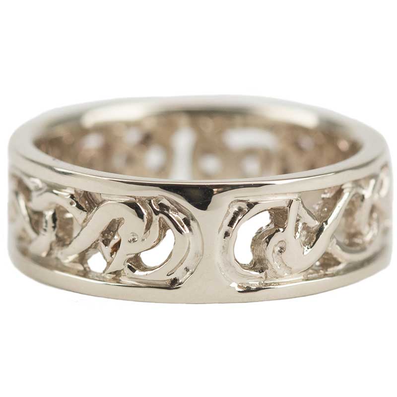 Celtic Wedding Ring, White Gold