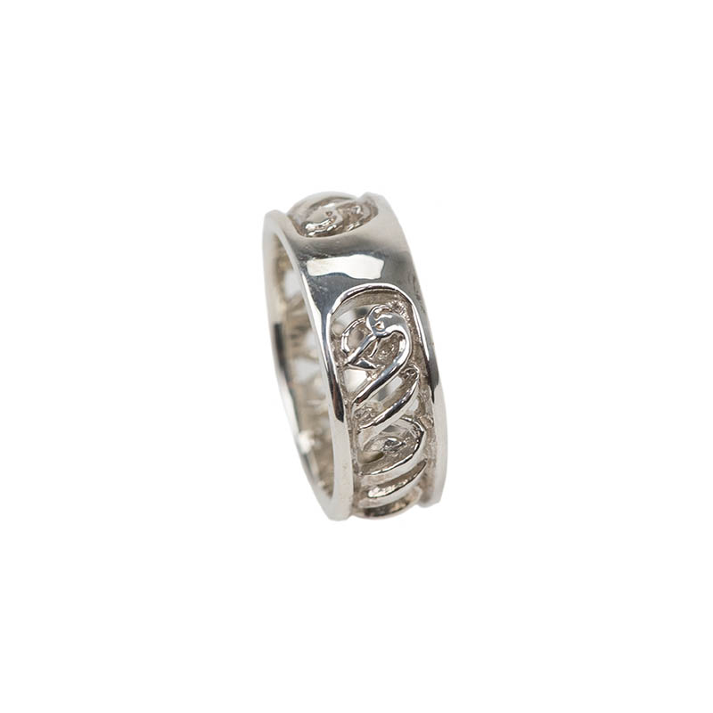 Double Helix Wedding Band, Silver