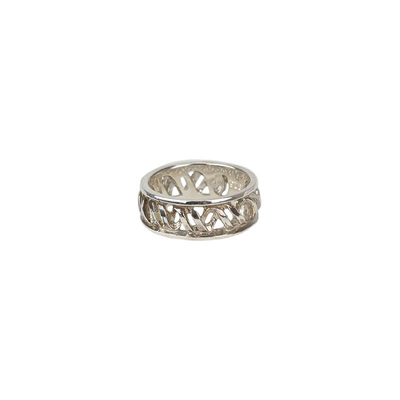 Double Helix Wedding Band, Silver