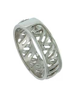 Double Helix Wedding Band, Silver