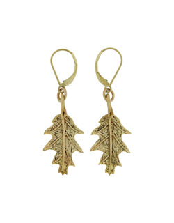 Gold Oak Leaf Earrings