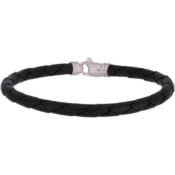 Leather Bracelet, Four Strand, Black