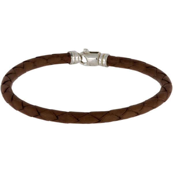 Leather Bracelet, Four Strand, Saddle Tan