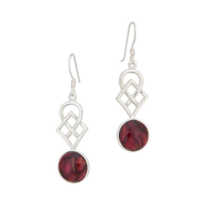 Heathergem Earrings with Knotwork