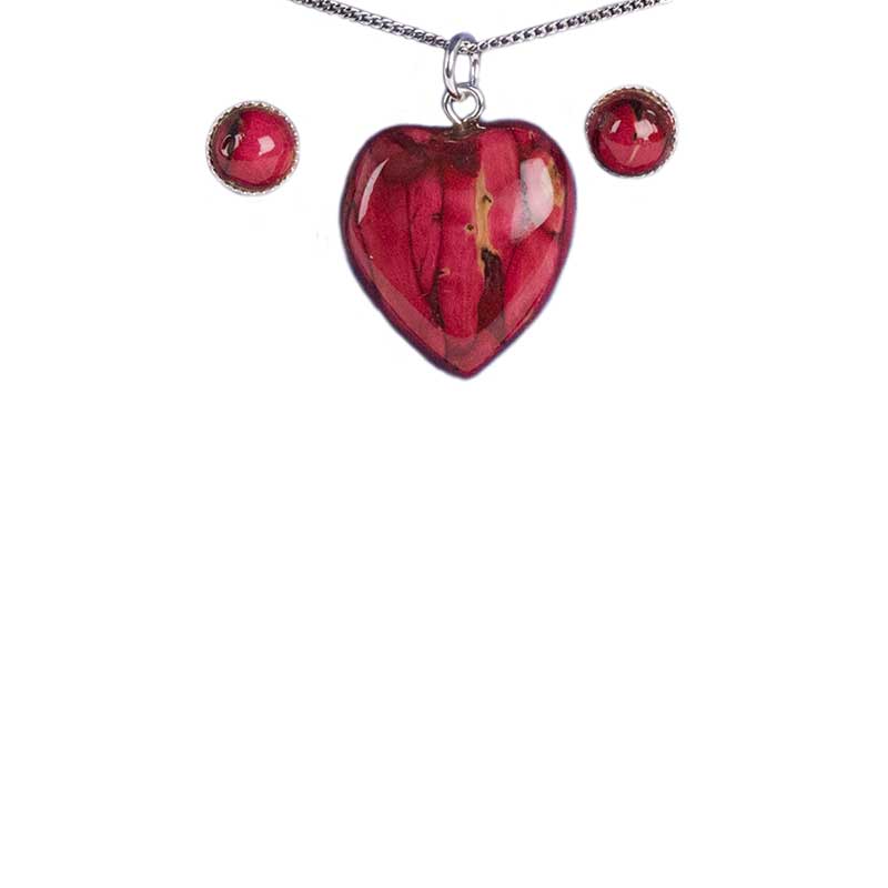 Heathergem Heart Pendant/Earring Set