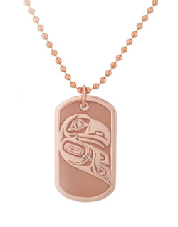 Lovebirds (Raven) Dog Tag,Copper