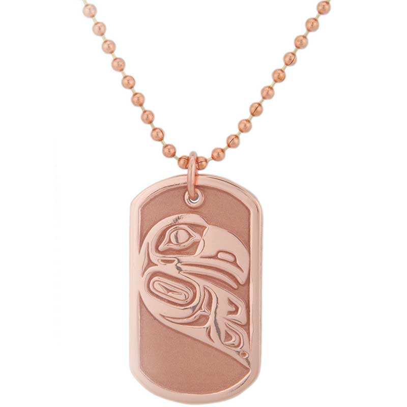 Lovebirds (Raven) Dog Tag, Copper