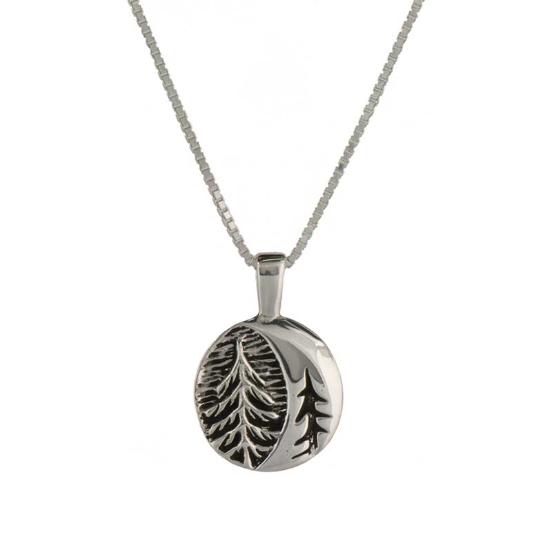 Moon through the Cedars Pendant, Sterling Silver