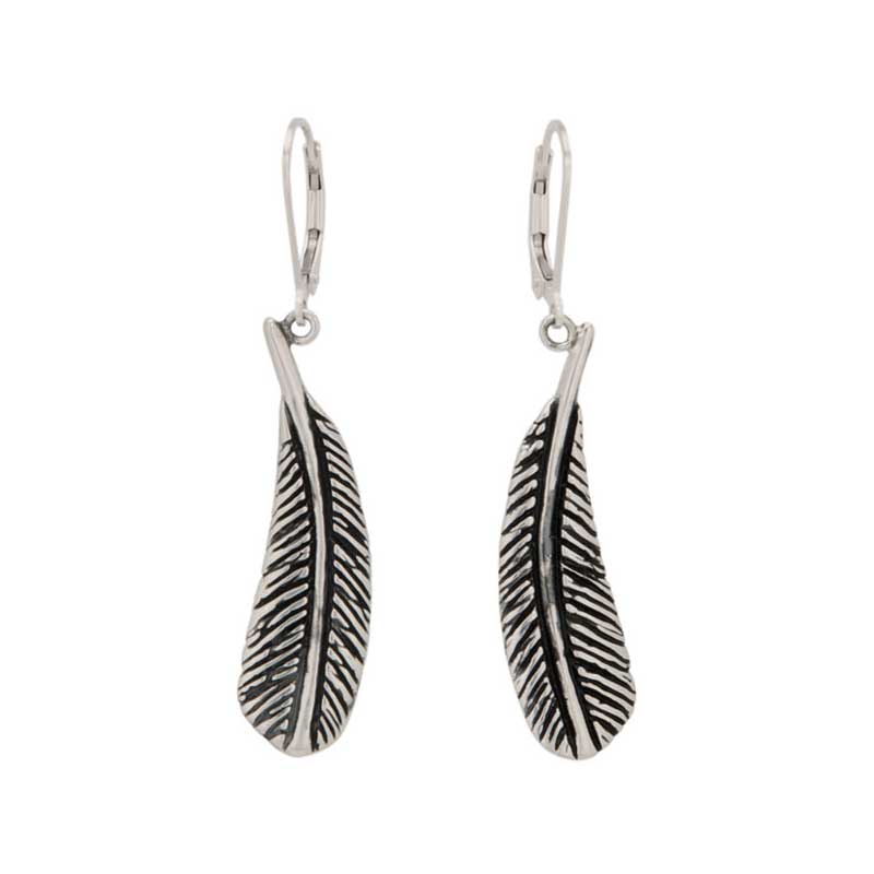 Feather Earrings, Sterling Silver