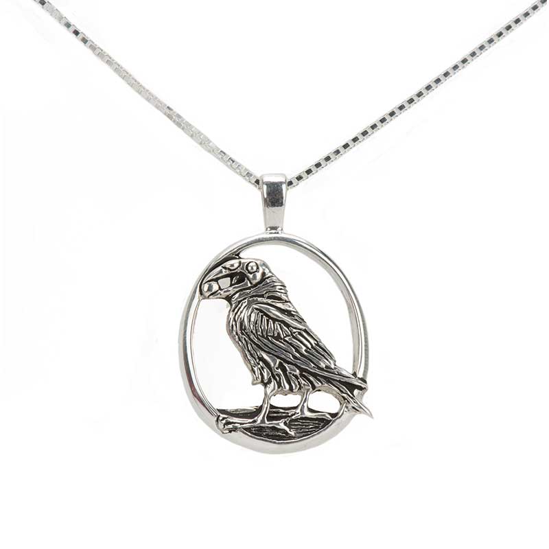 Raven Pendant, Sterling Silver