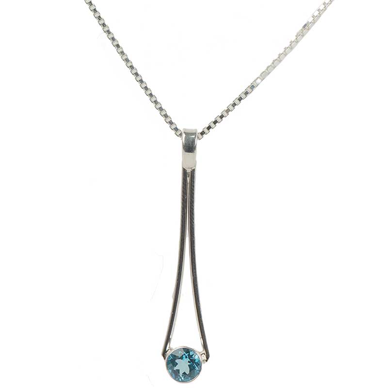 Gemdrop Pendant, Blue Topaz