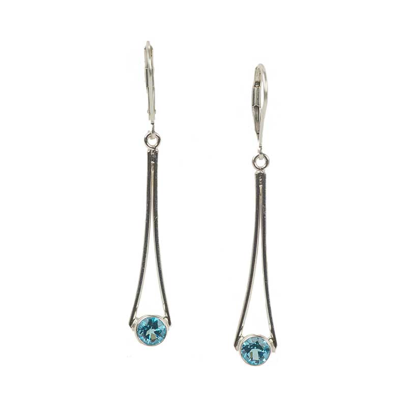 Gemdrop Earrings, Blue Topaz