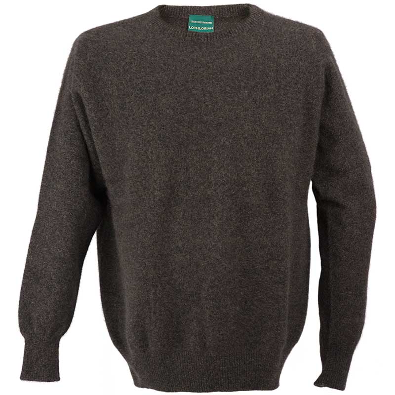 Possum Crew Neck Sweater, Brown Marl