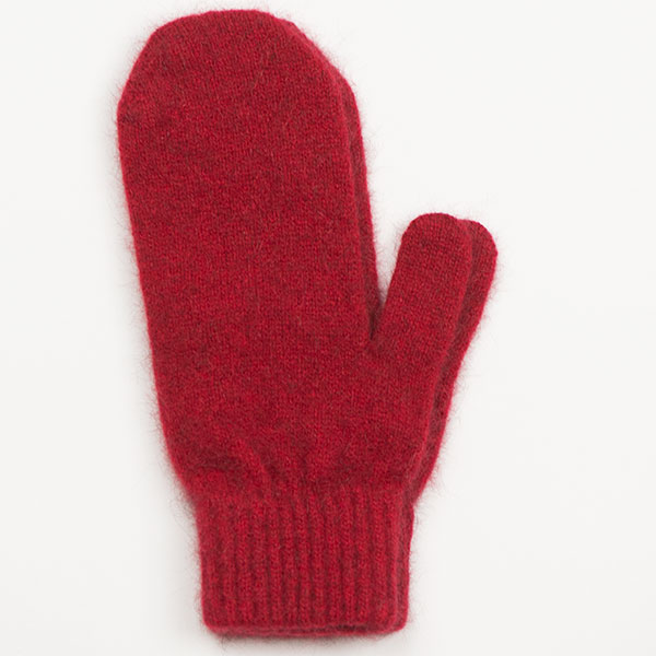 Possum/Merino Wool Mittens, Red