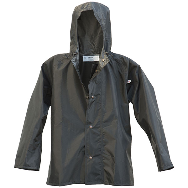 Ruf Duck Hooded Rain Jacket, Black