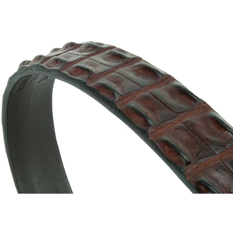 Hornback Crocodile Leather Belt : The raised scutes give a three-dimensional quality to these belts.