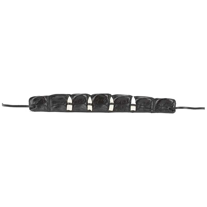 Crocodile Leather Wristband with Teeth