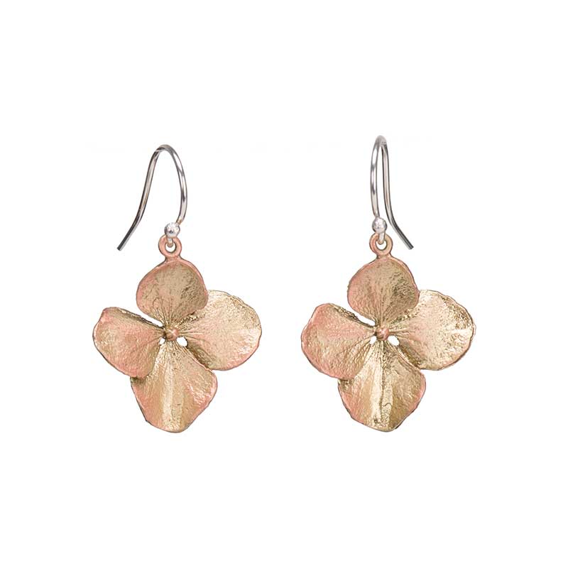 Hydrangea Earrings, Bronze