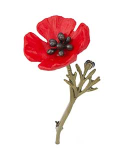 Red Poppy Brooch