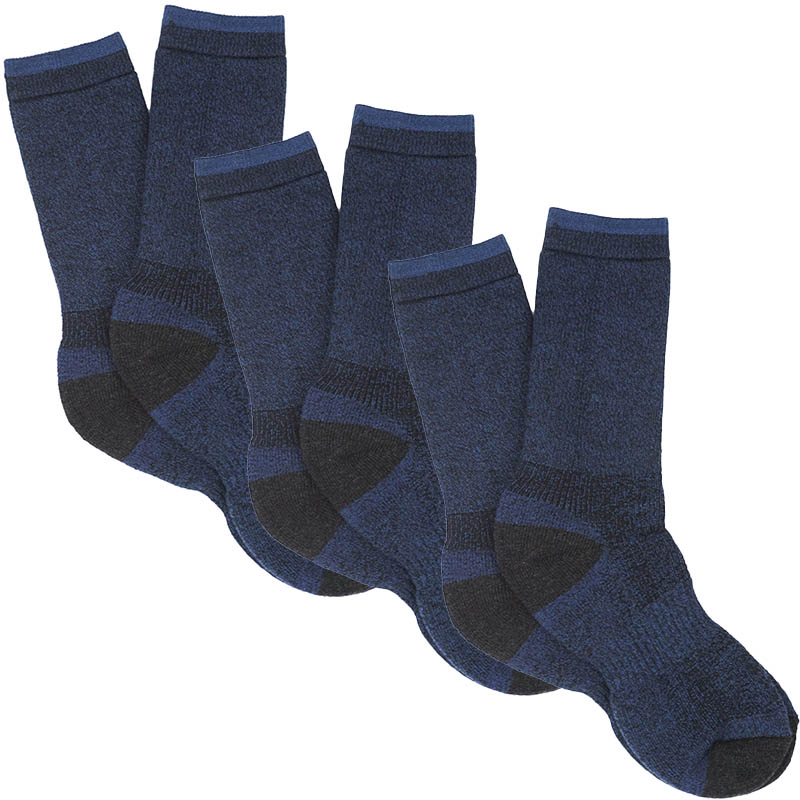 3 Pair Power Trekker Socks, Navy