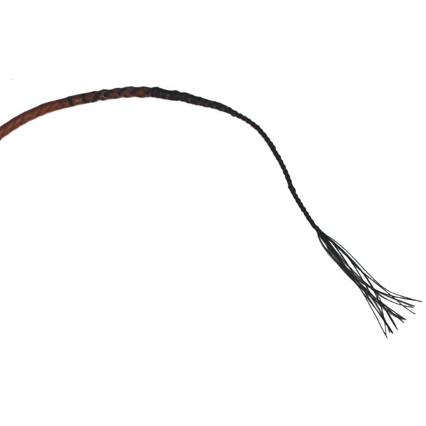The braided cracker on our braided leather signal whip is braided into the point of the whip. Over time this cracker will need replacing. 