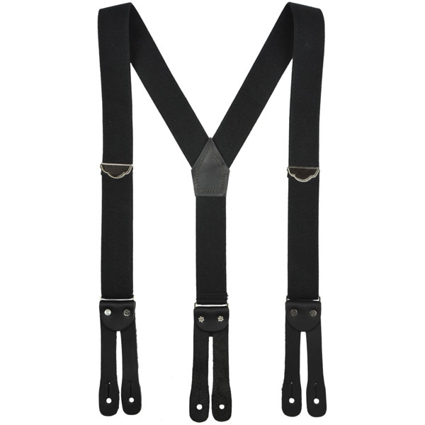 Y Back Suspenders, Flat Leather Ends by Welch : Welch Basic Suspenders