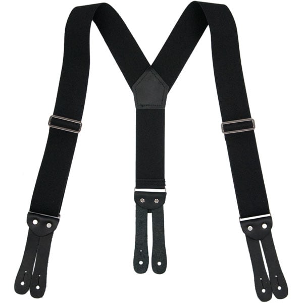 'Y' Back HopSack Suspenders by Welch, Black