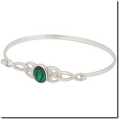 Heathergems Bangle Bracelet w/Triskele, Sterling Silver