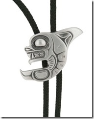 Orca Bolo Tie, Pewter