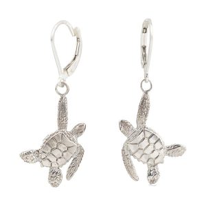 Sea Turtle Earrings, Sterling Silver. Designed by Cavin Richie, made in USA.