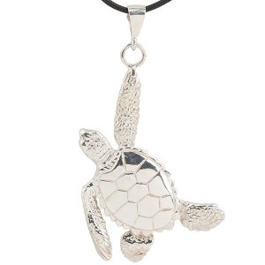 Sea Turtle Pendant, Sterling Silver. Designed by Cavin Richie, made in USA.